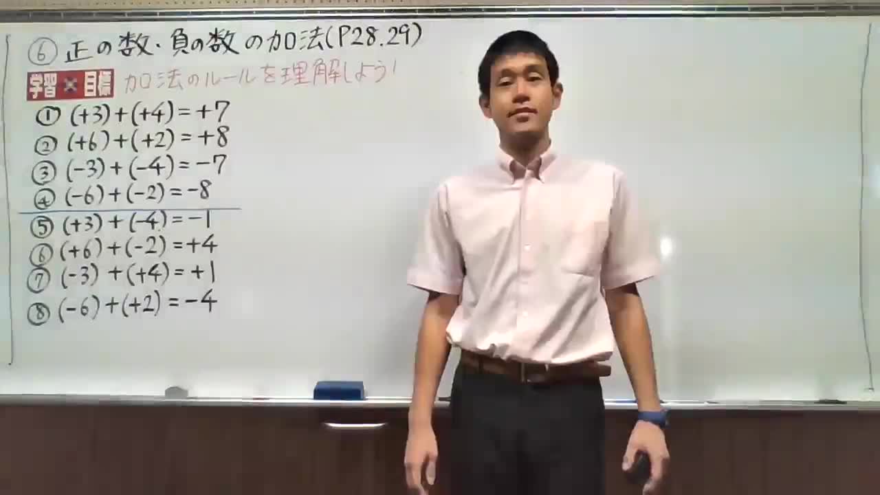 ⑥１年生数学　正の数・負の数の加法　その２（P26,27）