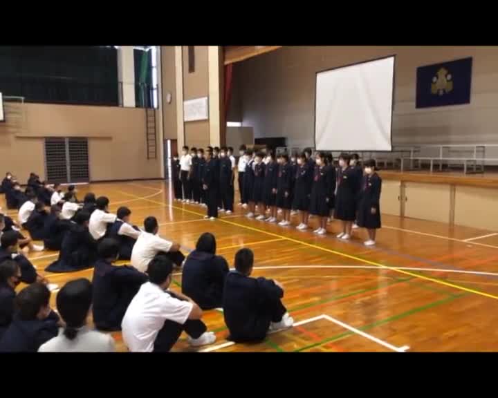 中体連駅伝競走大会選手推戴式（選手代表決意）