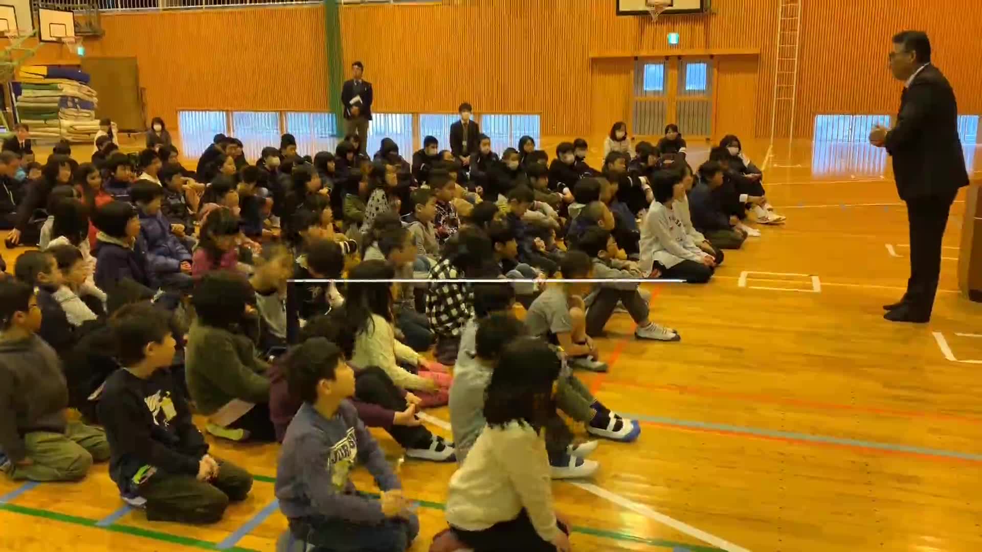 全校集会　２学期後半スタート　校長先生のお話