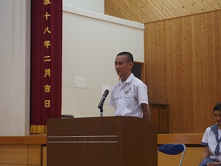 3年生代表のスピーチ